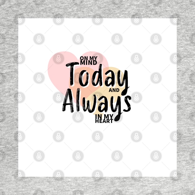 Always On My Mind - Valentine’s Day/ Anniversary Greeting Card  for girl/boyfriend, wife/husband, partner, children, or loved one - Great for stickers, t-shirts, art prints, and notebooks too by cherdoodles